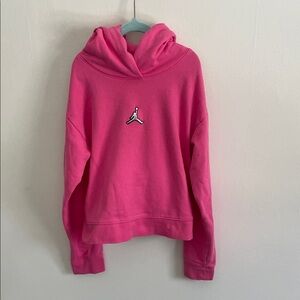 Nike Air Jordan Pink Cropped Sweatshirt Girls Size Medium 10/12